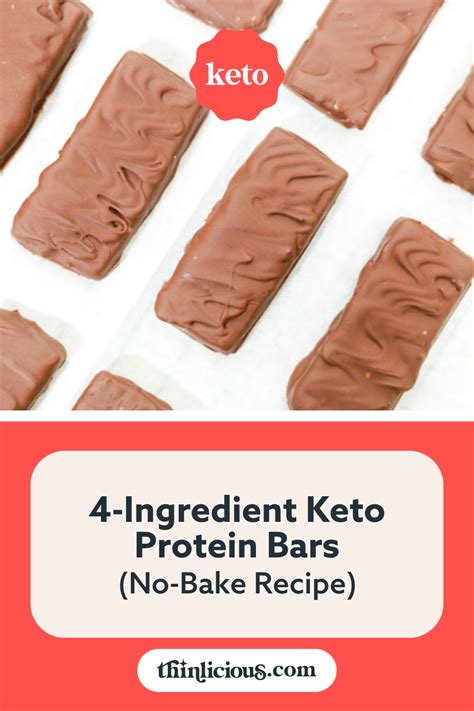 4-Ingredient Keto Protein Bars (no-bake recipe) - Thinlicious