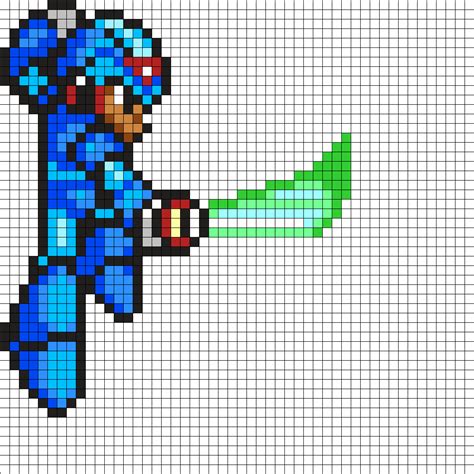 Megaman By Hoshinokaabi On Kandi Patterns Pixel Art Pattern Pixel Quilting Pixel Pattern