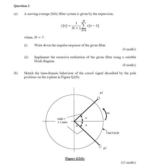 Solved A A Moving Average Ma Filter System Is Given By