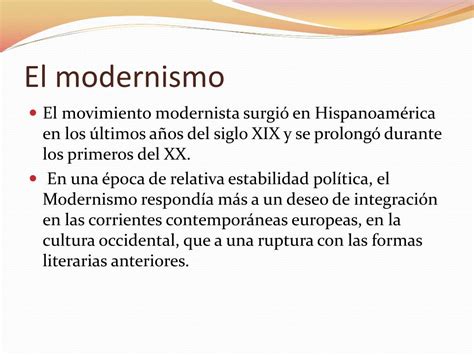 Ppt El Modernismo Powerpoint Presentation Free Download Id2709931