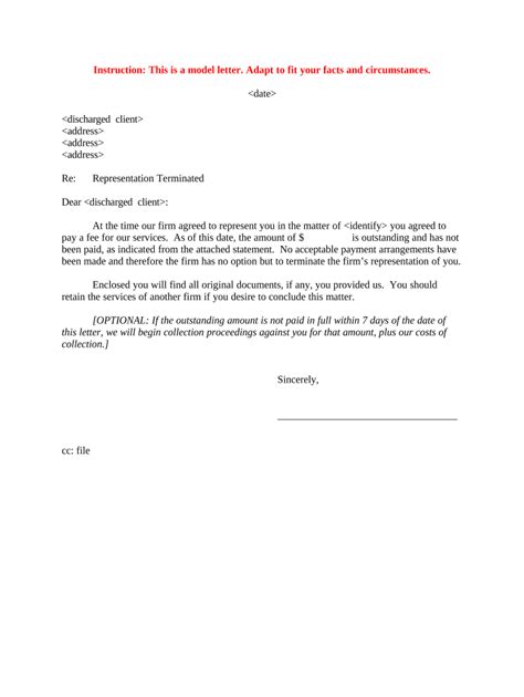 Attorney Termination Letter Samples