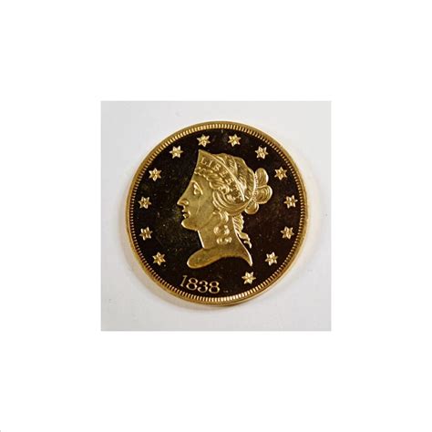 24K Gold Layered Liberty Head 10 Replica Proof 40mm Property Room