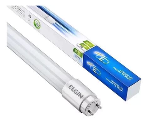 Kit 10 Lâmpada Led 10w T8 Tubular 60cm Branco Frio 6500k