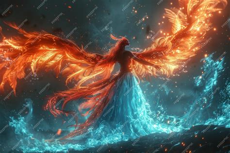 premium photo  woman   phoenix winged angelic appearance