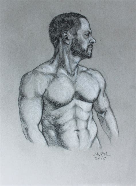 Portrait Of Ivan Male Nude Figure Drawing X Charcoal And Pastel On Toned Paper Etsy