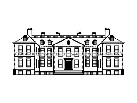 English Manor House Svg Mansion Svg House Svg Home Svg Mansion Clipart Mansion Files For