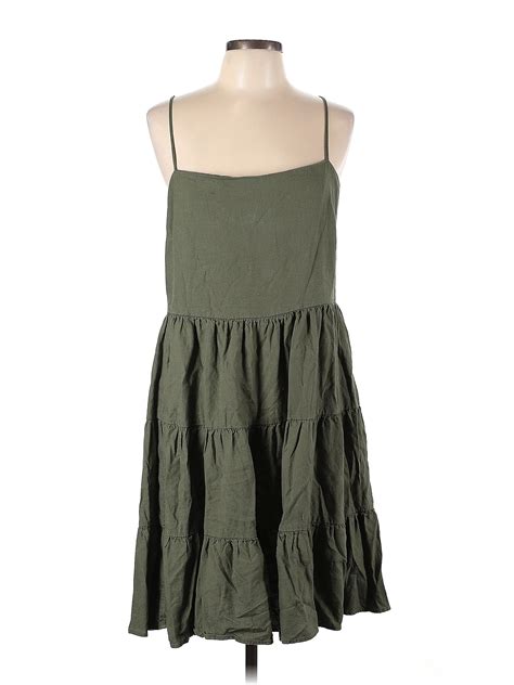 Banana Republic Factory Store Solid Green Casual Dress Size L 70 Off