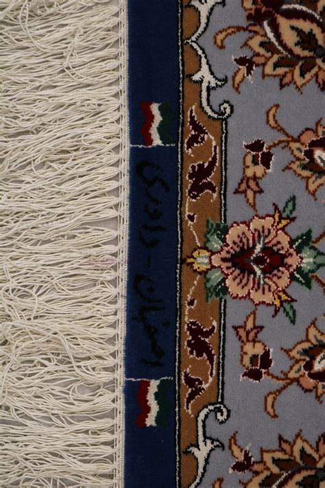 Handmade Persian Isfahan Silk And Wool Rug Percarin