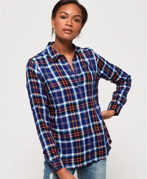 Womens Anneka Check Shirt In Mia Check Superdry Uk