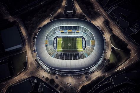 Uma renderização de um estádio de futebol visto de cima imagem