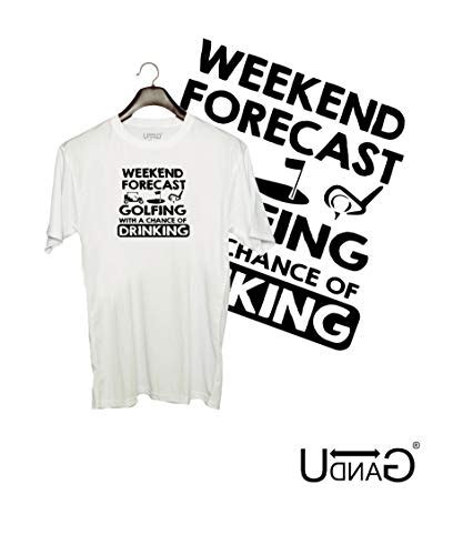 Buy Udnag Unisex Round Neck Graphic Golf Weekend Forcast Golfing