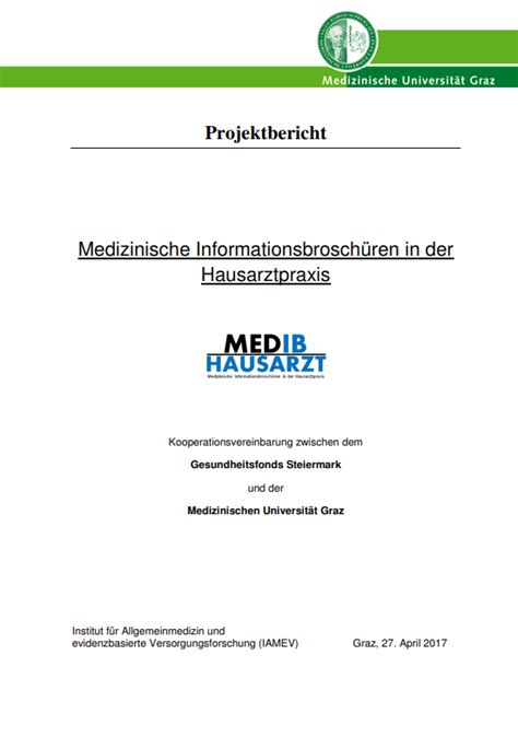 Medizinische Informationsbroschüren in der Hausarztpraxis ÖPGK