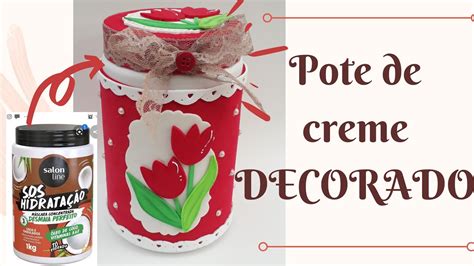 Pote de Creme Decorado muito fácil YouTube