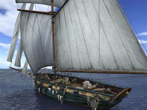 D Model Sloop Sailing Ship Pack Vr Ar Low Poly Cgtrader