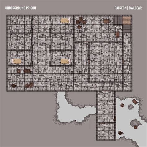 Underground Prison Map - 18 x 18 : r/battlemaps