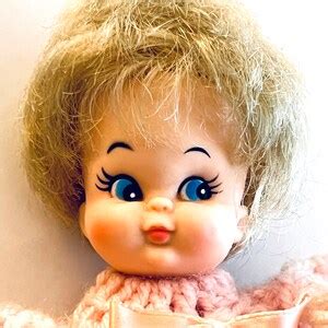 Vintage C S Handmade Blonde Hair Blue Eyed Baby Doll Pink Hand Crocheted Outfit Etsy