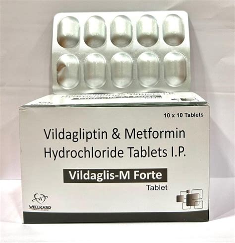 Vildagliptin 50mg And Metformin Hcl 1000mg Tablets Vildaglis M Forte Packaging Size 10x10 At