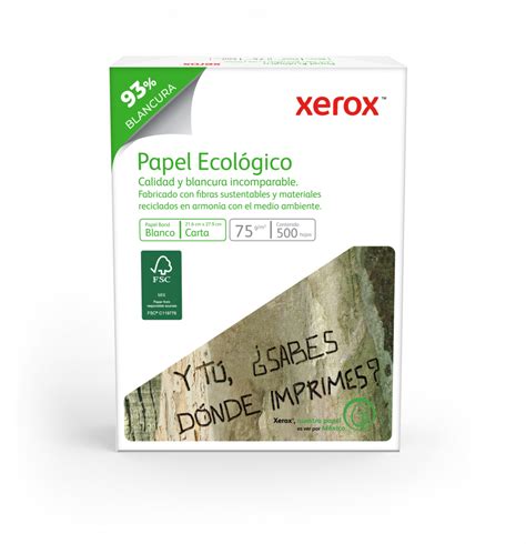 Compra Xerox Papel Bond Ecol Gico G M Hojas Tama O Carta