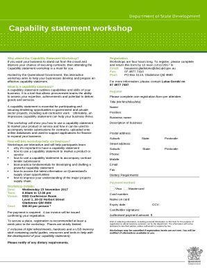 Why Attend The Capability Statement Workshop Doc Template PdfFiller