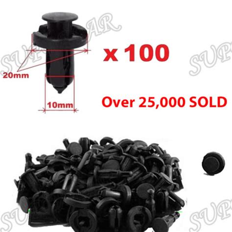 100 Pcs Bumper Clips 10mm Hood Fender Push Rivets Retainer Fasteners