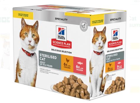 Hill's Science Plan Chat Sterilised Adult Multipack 12 sachets repas au ...