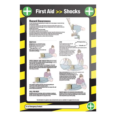 590 x 420mm Electric Shock First Aid Poster - System Q Ltd