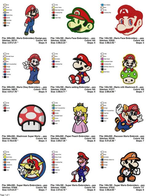 Super Mario Embroidery Design Bundle Etsy