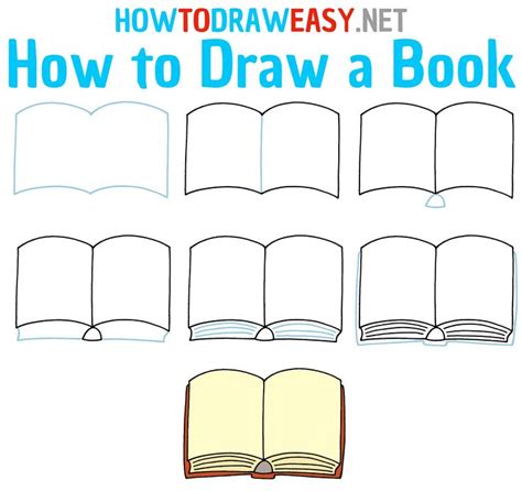 How To Draw A Book Step By Step Book Drawing Open Book Drawing