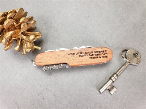 Personalized Swiss Army Knife Engraved wooden Father's Day | Etsy