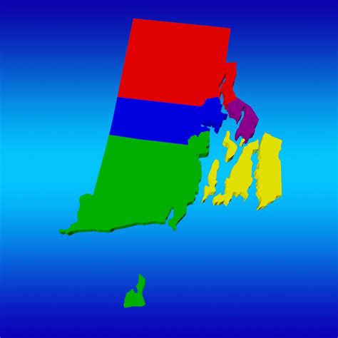 3d Model Of Counties Rhode Island