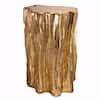 Benjara Well Designed 20 In Gold Nature Inspired Tree Trunk Stool