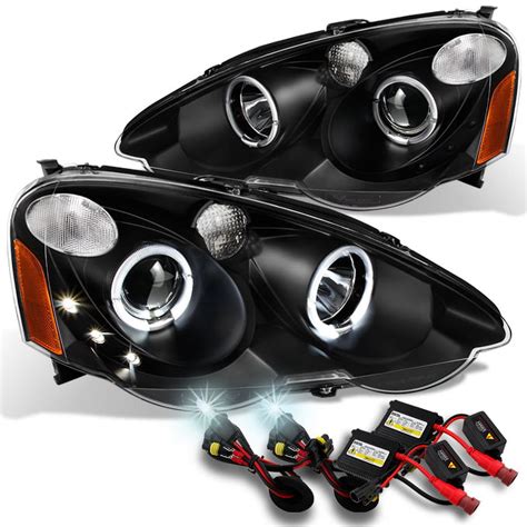 Fit Acura Rsx Integra Dc Black Halo Projector Led Headlights