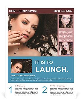 Brunette Woman With Chocolate Smeared Flyer Template Design ID SmileTemplates