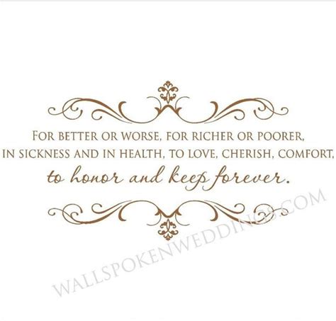 For Better Or Worse Vow Decal Wedding Decorations Wall Words