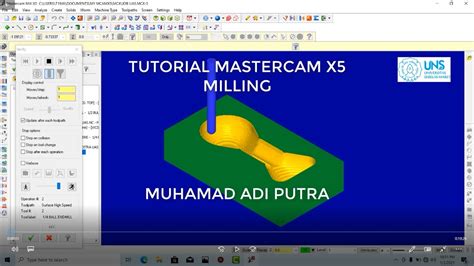 MASTERCAM X5 Tutorial Mudah Mengerjakan Surface Pocket Milling YouTube