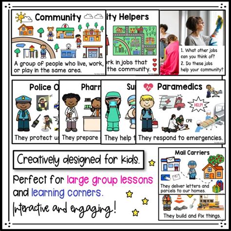 community helpers posters preschool kindergarten lesson  unit