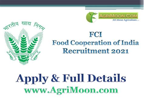 Food Corporation Of India Fci Recruitment Agm Post Agrimoon