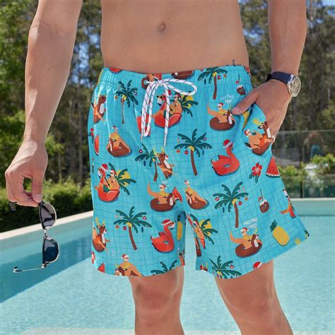 Mens Shorts Tropical Print Cotton Shorts Hawaiian Shorts