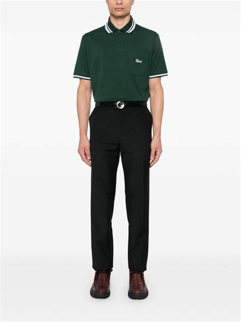 Gucci Logo Embroidered Polo Shirt Green Farfetch