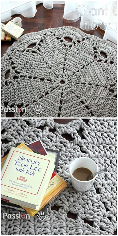 Giant Crochet Doily Rug Free Pattern The Whoot Crochet Rug Patterns