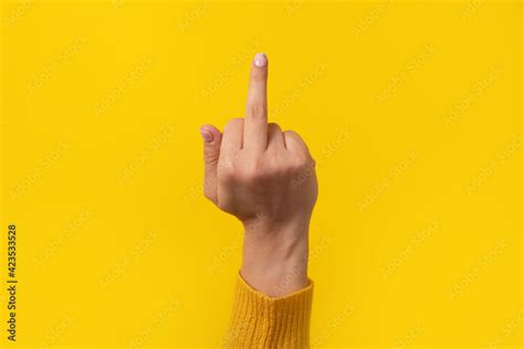 Middle Finger Offensive Gesture Fuck You Concept Stock Photo Adobe