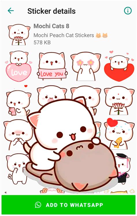 Mochi Peach Cat Stickers for WhatsApp for Android - Download