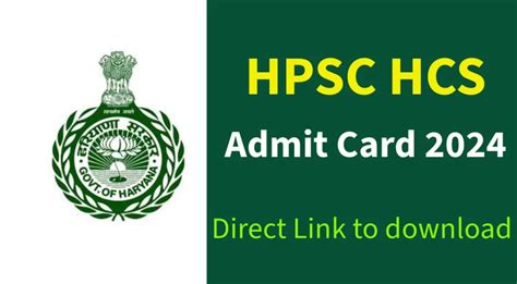 Hpsc Hcs Mains Admit Card 2024 Out Download Hall Ticket Dir