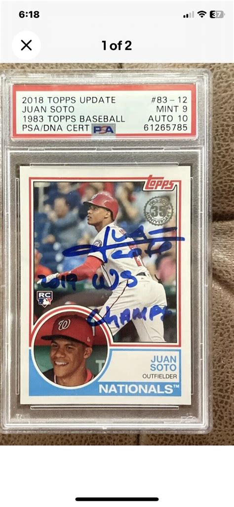 2018 Juan Soto Topps 1983 35th Anniversary Inscription Auto WS Champs