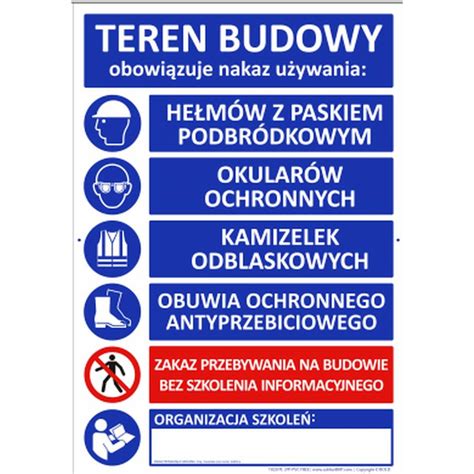 T020 PL Teren Budowy informacja o obowiązkach i zagrożeniach na