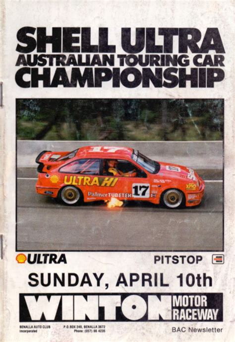 1988 Australian Touring Car Championship Programmes The Motor Racing