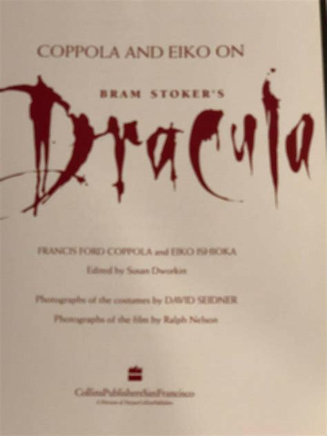 Bram Stokers Dracula By Francis Ford Coppola Hardback Hand Signed Book