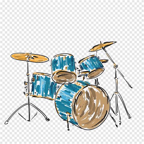 Drums Musical Instrument Illustration Hand Painted Drums Watercolor