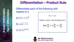 The Product Rule Mr Mathematics