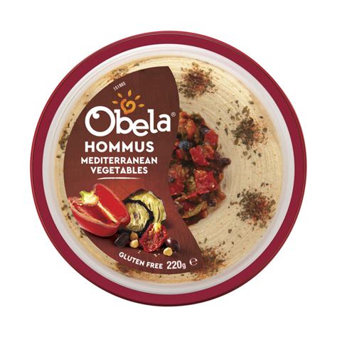 Buy Obela Dip Hommus Garnished Mediterranean Vegetables 220g Coles